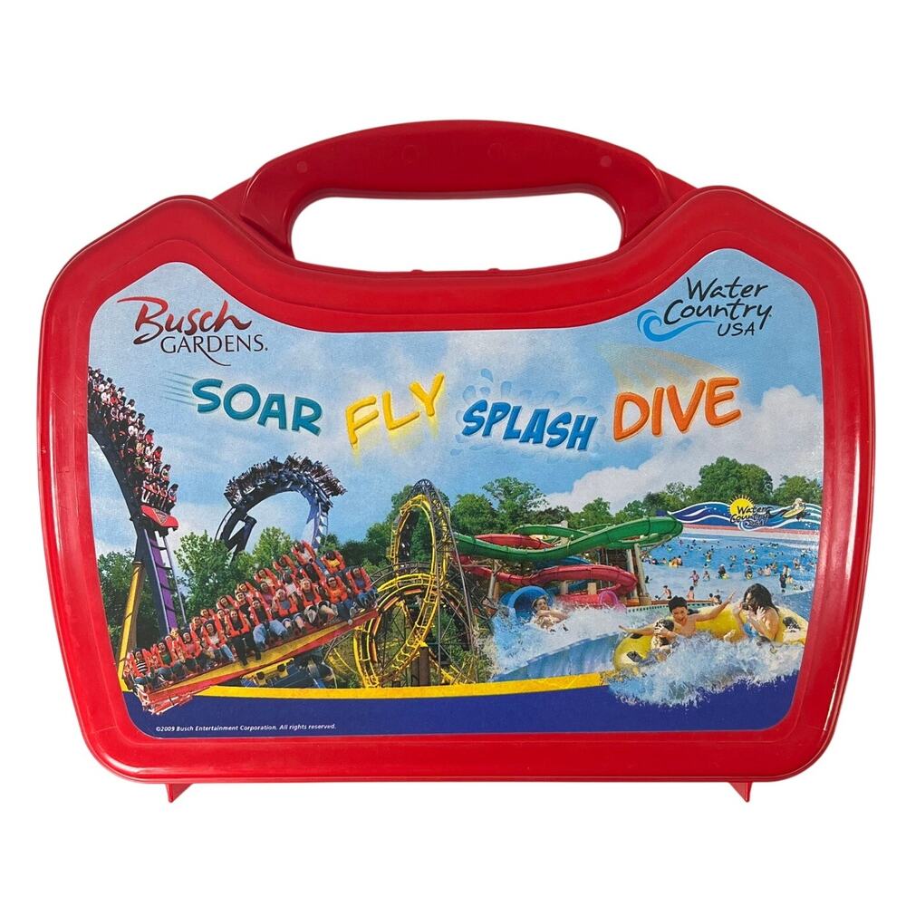 Busch Gardens Water Country USA Red Souvenir Lunch Box